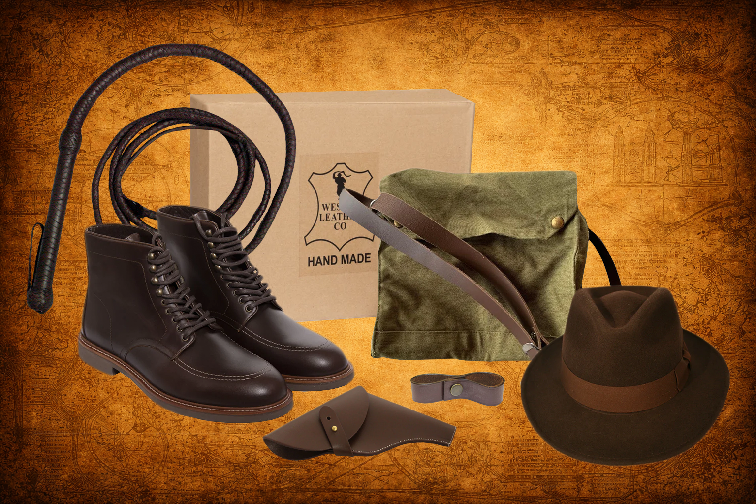 The Best Seller Indiana Jones Accessories Bundle, including hat, boots ...